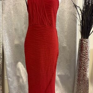 PrettyLittleThing Red Midi Dress